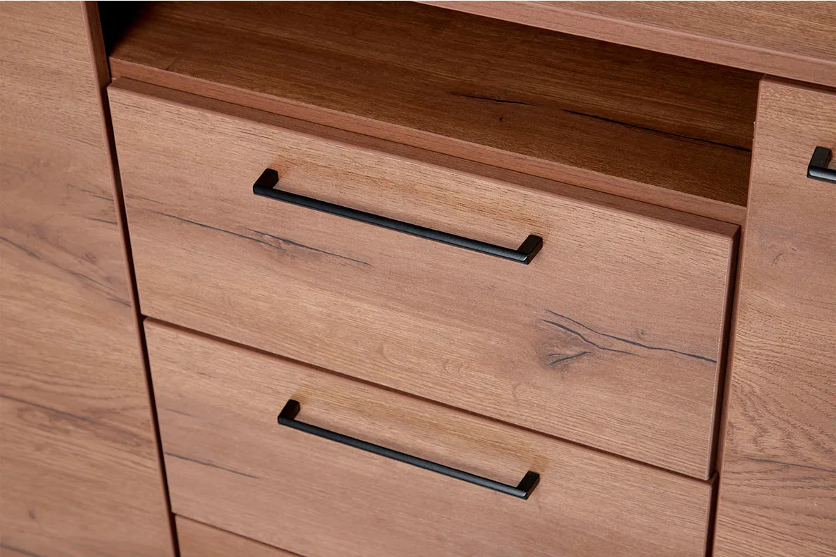 Тумба Валери 3 (Дуб Табачный/Чёрный) — Мебель-центр Озерцо