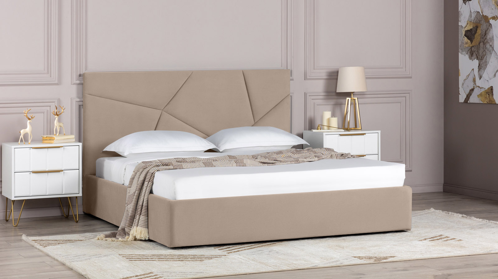 Кровать с подъемным механизмом Opera I, ткань Sky Velvet 03, 200x200 - купить в Озерце