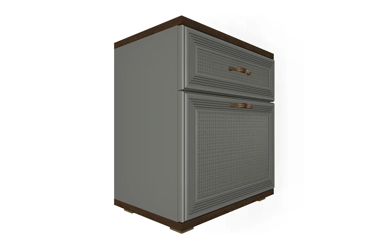 Готовый комплект для спальни СК-1022-ГТ-СО-В (Гикори Джексон Темный/Серый Оникс/Велюр) - купить в Озерце