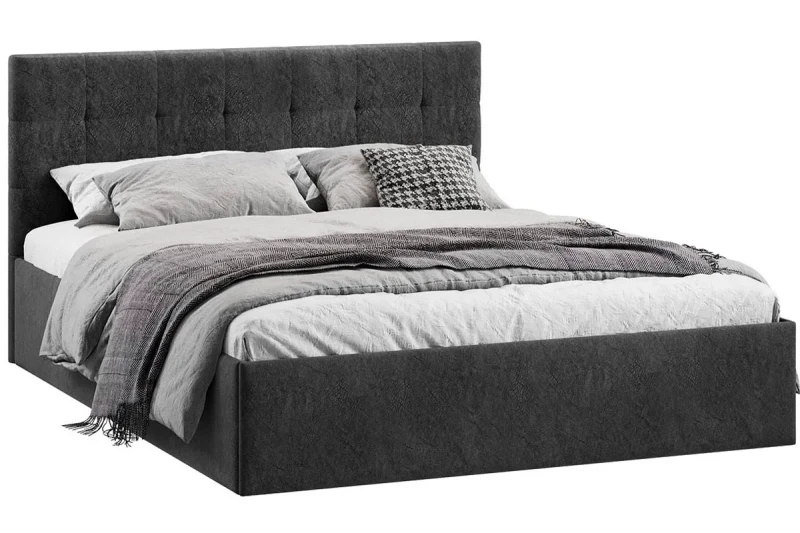 Кровать Джоли универсальная 160х200 Тип 1 (Микровелюр/Wellmart Graphite) - купить в Озерце