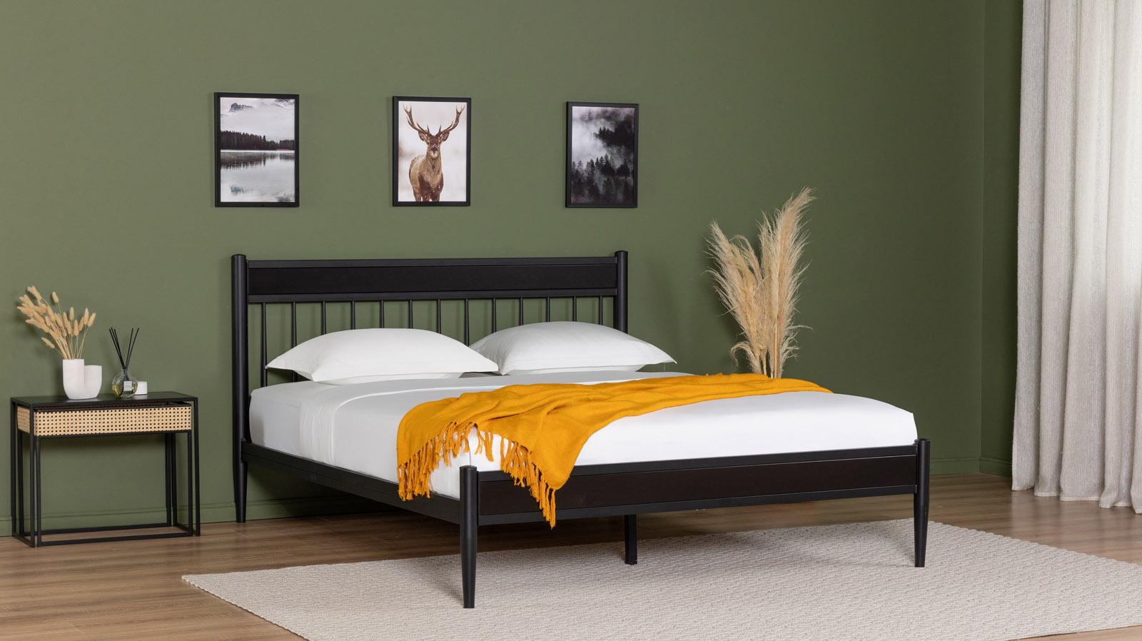 Кровать Tiara, цвет: черный шагрень+массив березы Venge 140x200 - купить в Озерце