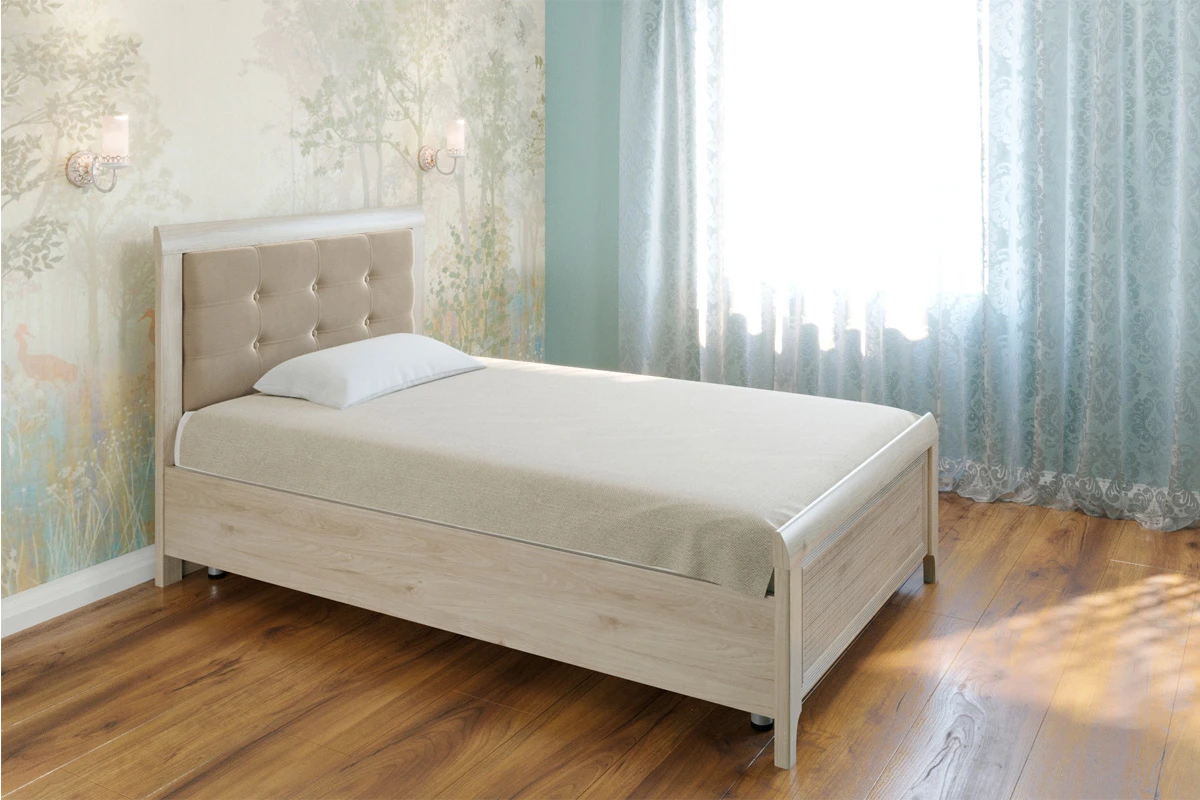 Кровать КР-2032 140х200 (Гикори Джексон Светлый/Велюр) - купить в Озерце
