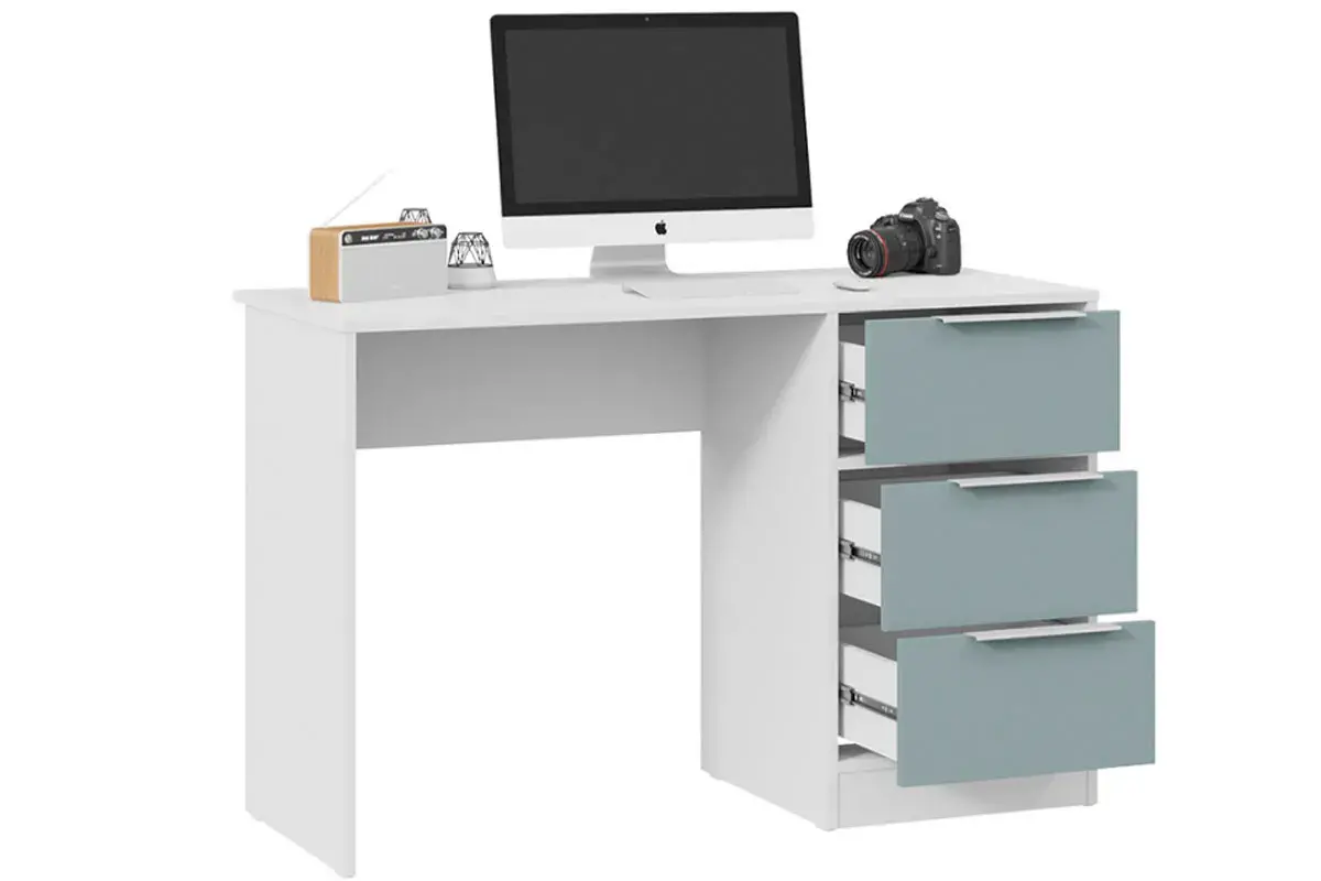 Стол письменный Марли Тип 1 (Белый/Серо-голубой) — Мебель-центр Озерцо