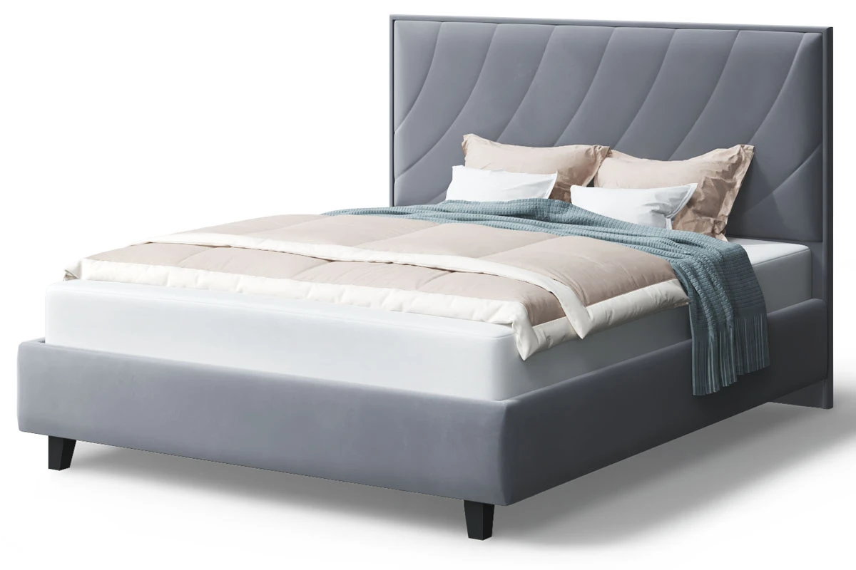 Кровать на опоре София с ПМ и бельев. ящ 160х200 (Нео 25/Серый) - купить в Озерце