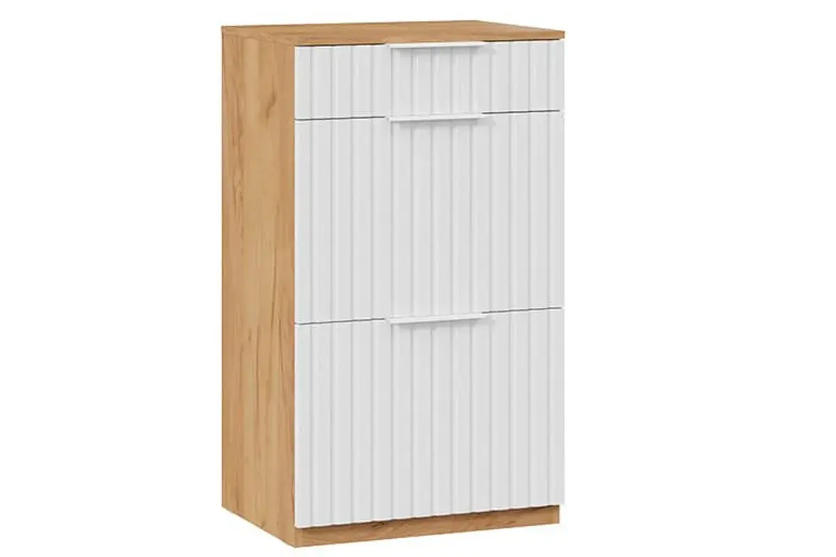 Прихожая Хилтон № 1 (Дуб Крафт золотой/Белый матовый) — Мебель-центр Озерцо