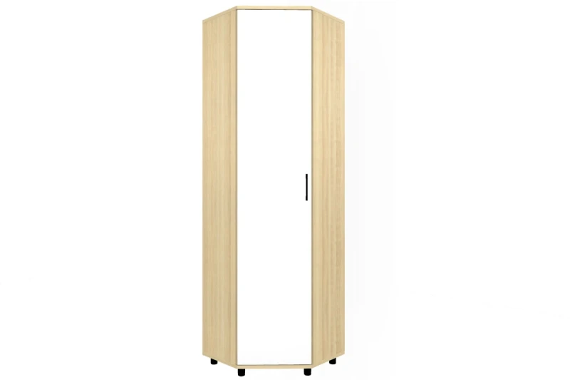 Угловой шкаф для одежды и белья ШК-5013-АС-БГ (Ясень Асахи/Белый Бриллиант Глянцевый) в мебель-центре Озерцо