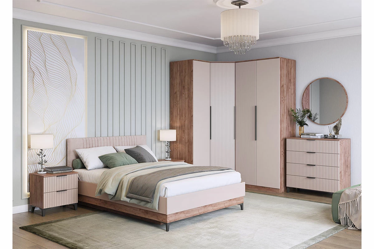 Тумба прикроватная Тоскана (Дуб Табачный/Бисквит) — Мебель-центр Озерцо