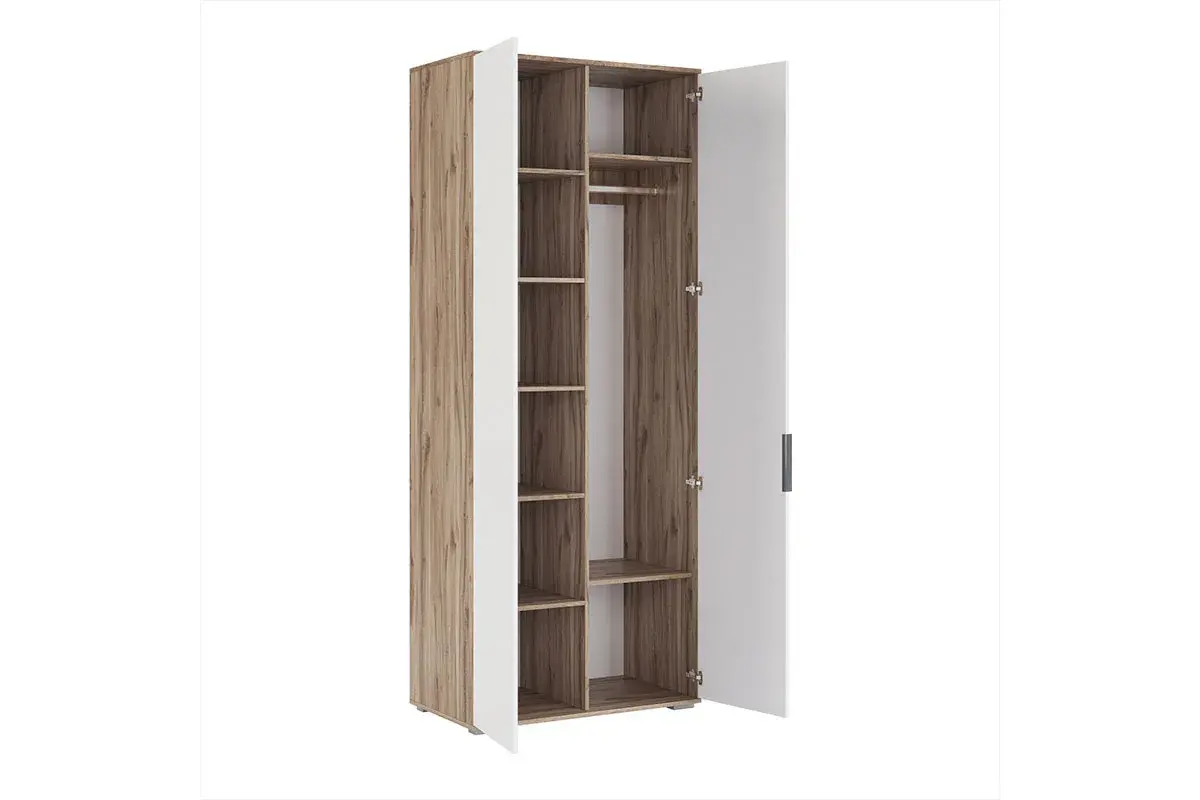 Шкаф двухдверный Николь мод.6 (Белый/Дуб Альпийский) в мебель-центре Озерцо