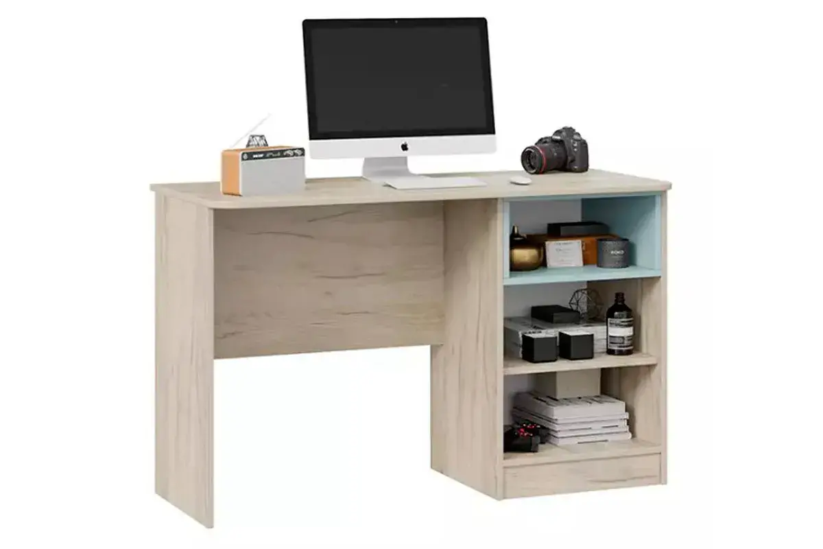 Стол письменный Тип 1 Оливер (Дуб Крафт серый/ Белый /Серо-голубой) — Мебель-центр Озерцо