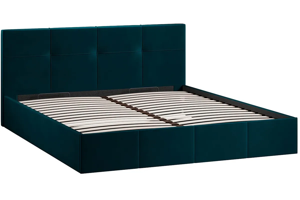 Кровать Лора с ПМ и заглушиной 180х200 (Велюр / Confetti Izumrud) - купить в Озерце