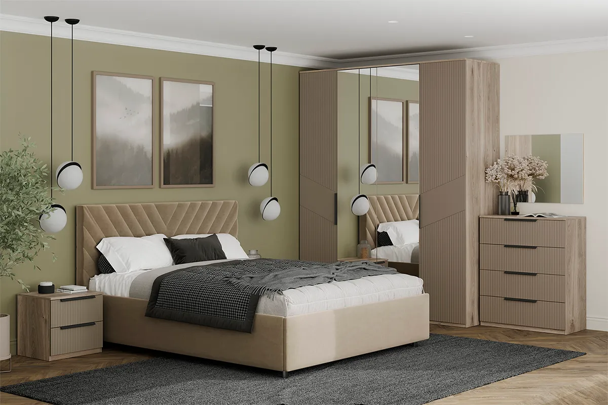 Тумба прикроватная Астория 04 (Дуб кастелло серый / Грей софт) — Мебель-центр Озерцо