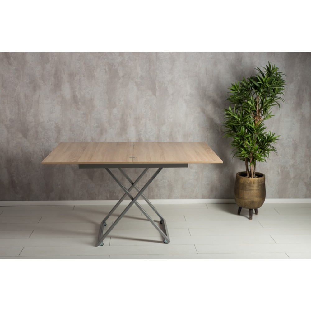 Стол-трансформер APOLLO дуб сонома/серебро - купить в Озерце