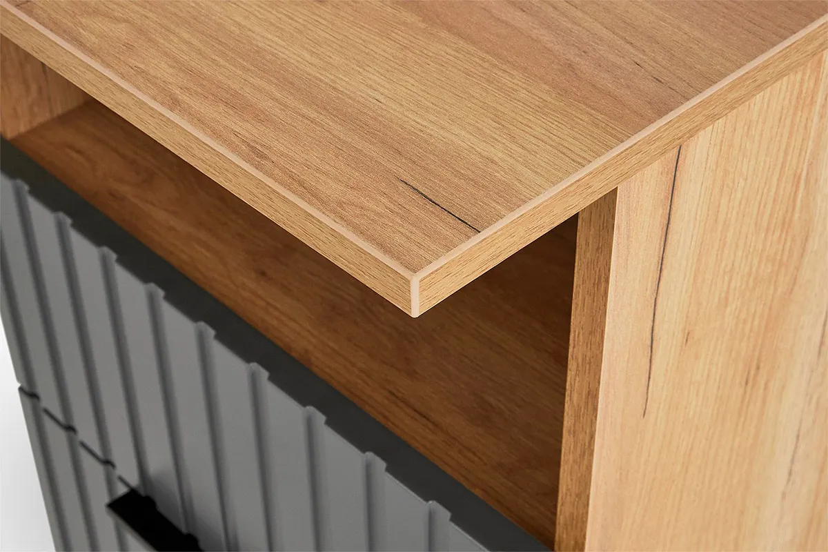 Стол письменный Хилтон Тип 1 (Дуб Крафт золотой/Графит матовый) — Мебель-центр Озерцо