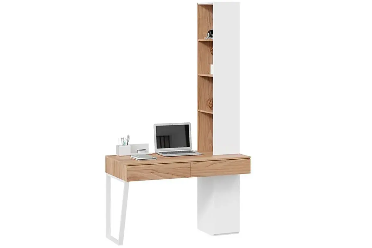 Стол письменный Порто ТД-393.15.02 с ящиками (Белый/Яблоня Беллуно) — Мебель-центр Озерцо