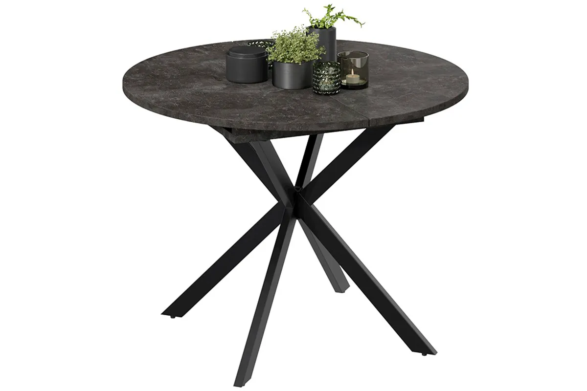 Стол обеденный Мэдисон раздвижной Тип 1 (Черный муар/Ателье темный) - купить в Озерце