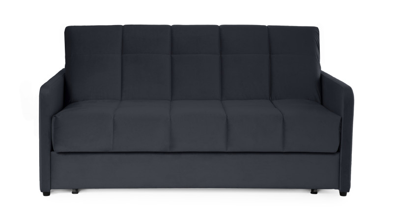 Диван - кровать Domo Pro с узкими подлокотниками, стежка квадрат, ткань Sky Velvet 40 180x216 — в мебель-центре Озерцо