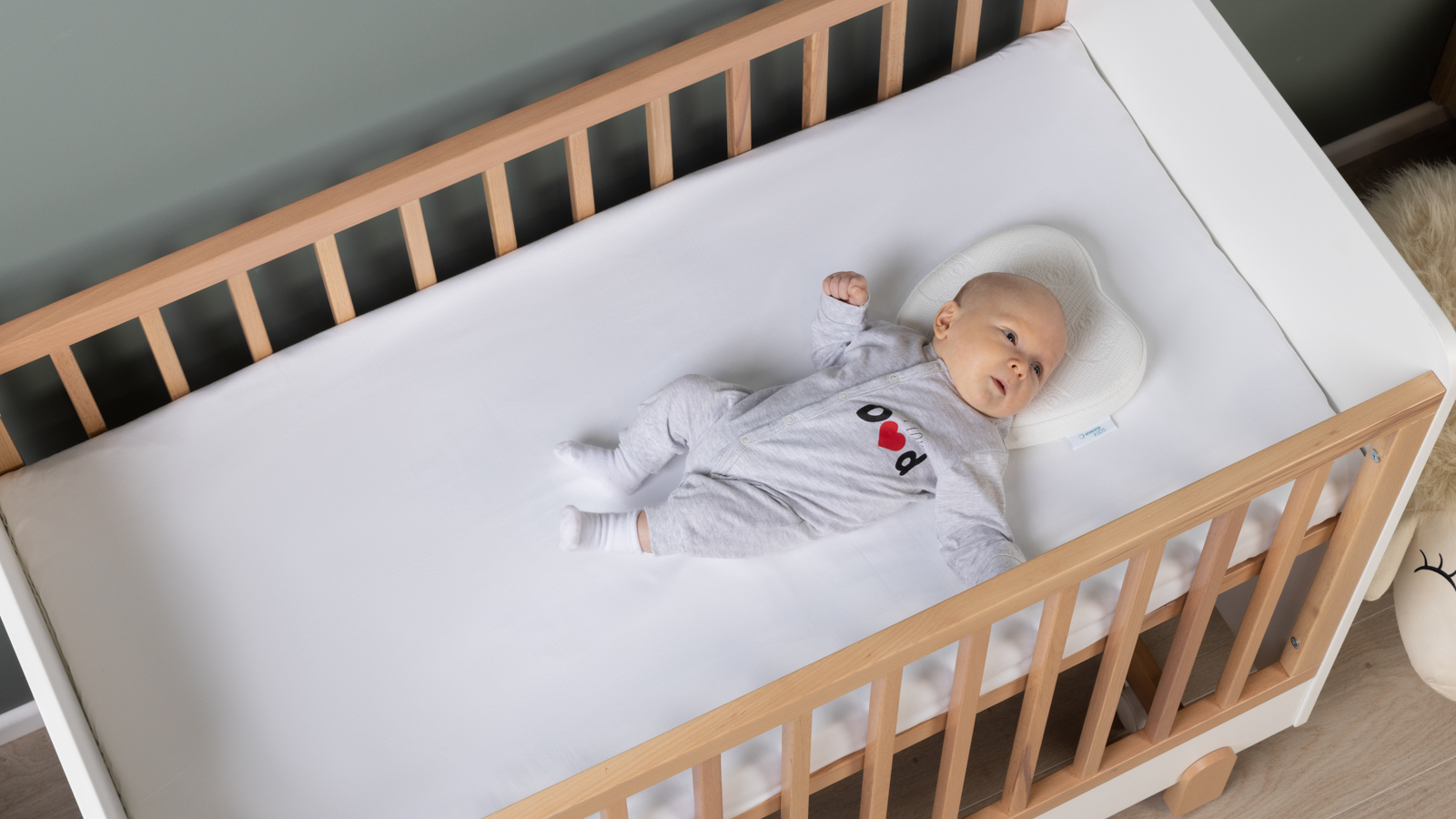 Детская кровать -люлька для новорожденных Lory, цвет Белый/Бук 60x120 — Мебель-центр Озерцо