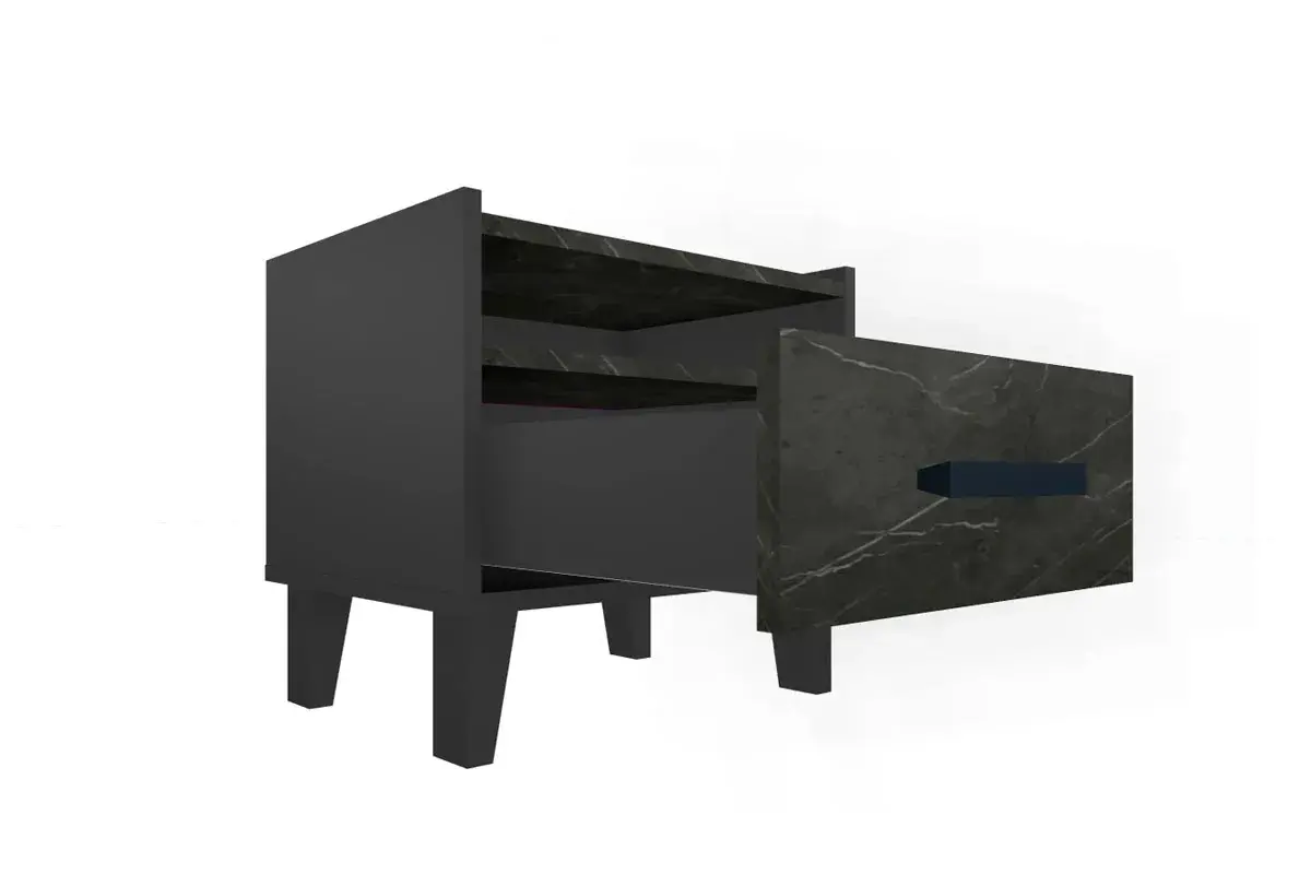 Тумба прикроватная Айрис 41 (Антрацит/Креатель) — Мебель-центр Озерцо