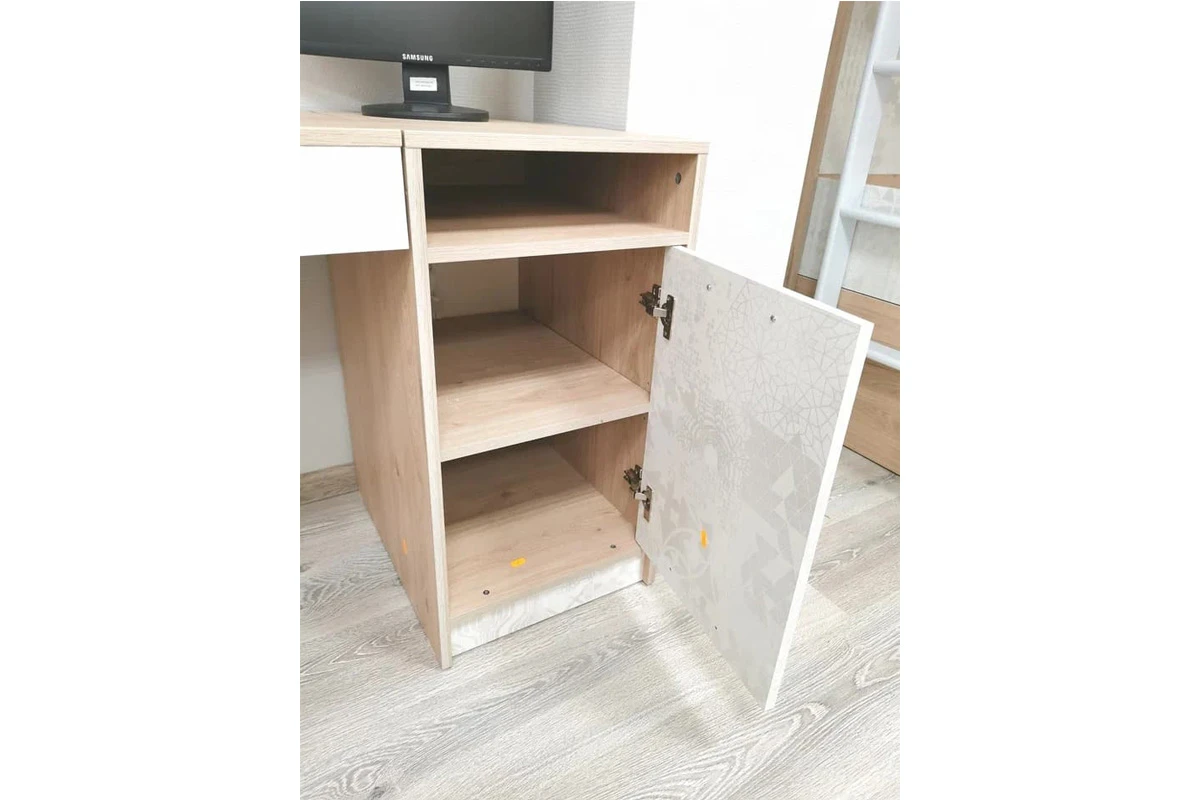 Стол прямой Алиса Мод. 4 (Гикори Джексон/Спринт/Белый) — Мебель-центр Озерцо