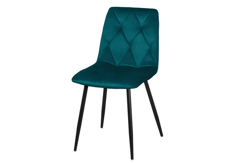Стул Регги каркас Муар черный, велюр (Velluto 36 бирюзовый) СРП-066 - купить в Озерце
