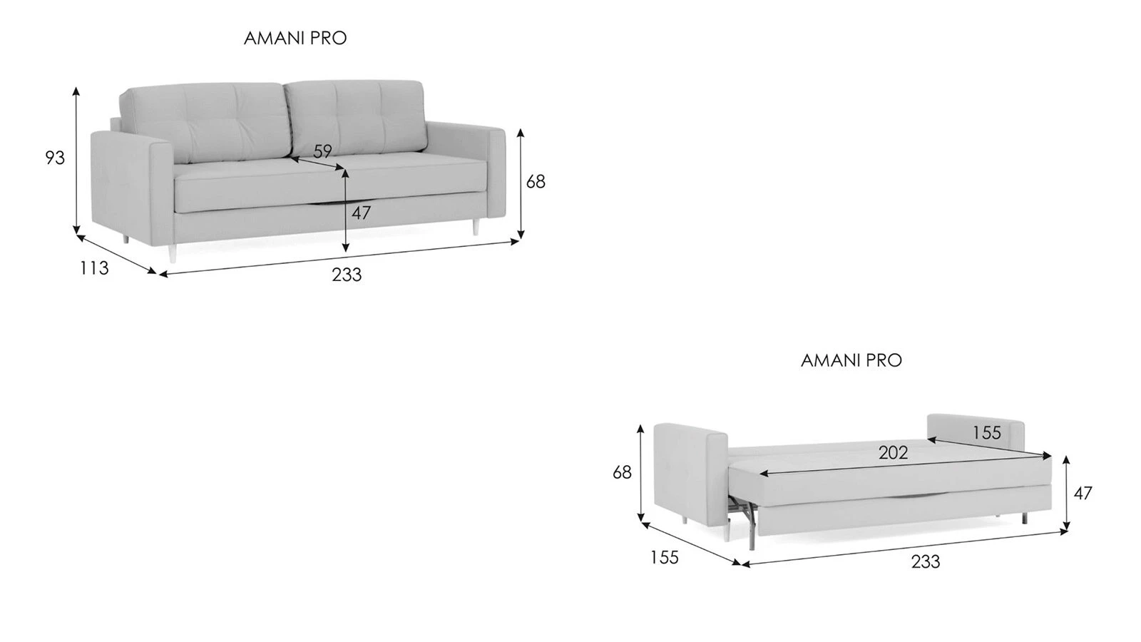 Диван Amani Pro Sky Velvet 03 средней жесткости 113x233 — купить в Озерце