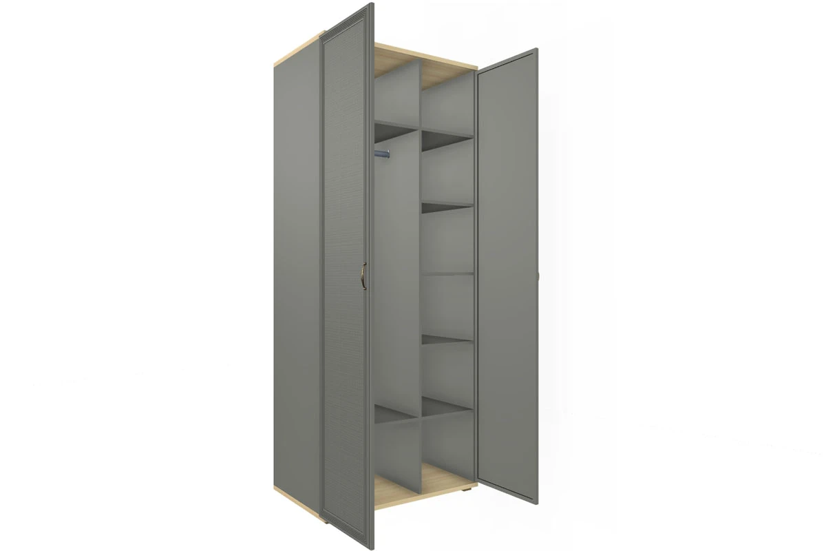 Шкаф для одежды и белья ШК-1008-АС-СО (Ясень Асахи/Серый Оникс) в мебель-центре Озерцо