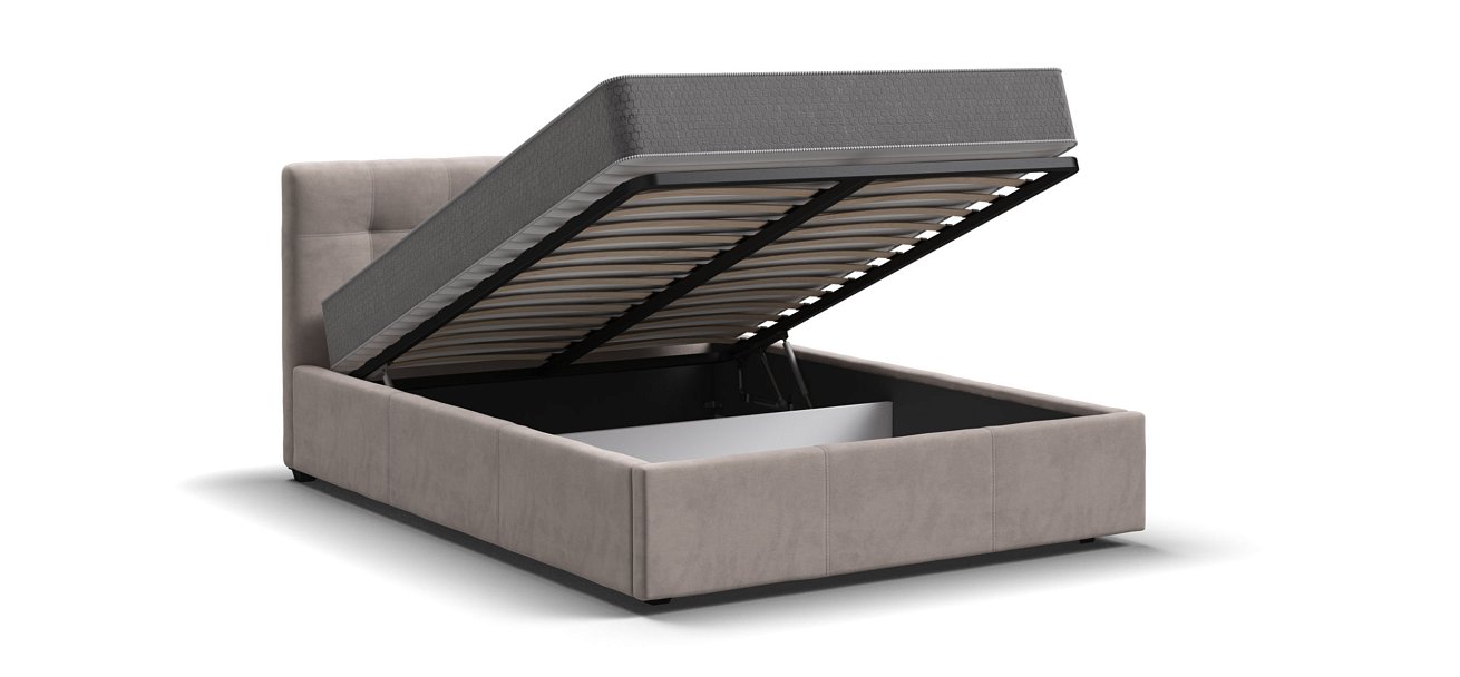 Кровать Белла 140*200 с ПМ велюр Monolit латте - купить в Озерце