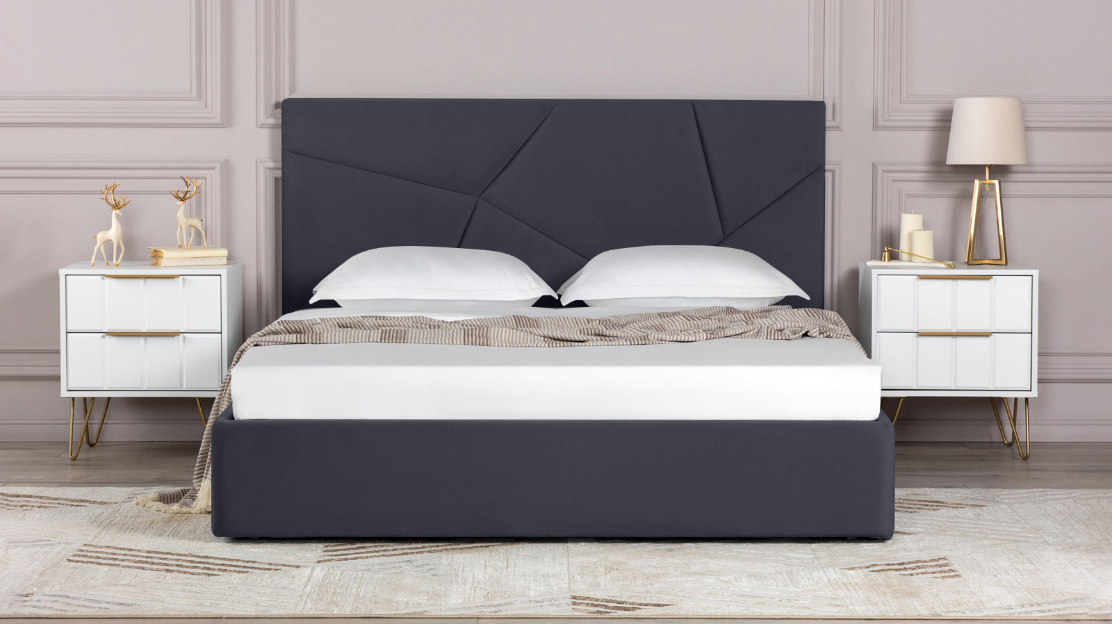 Кровать с подъемным механизмом Opera I, ткань Sky Velvet 40, 160x200 - купить в Озерце