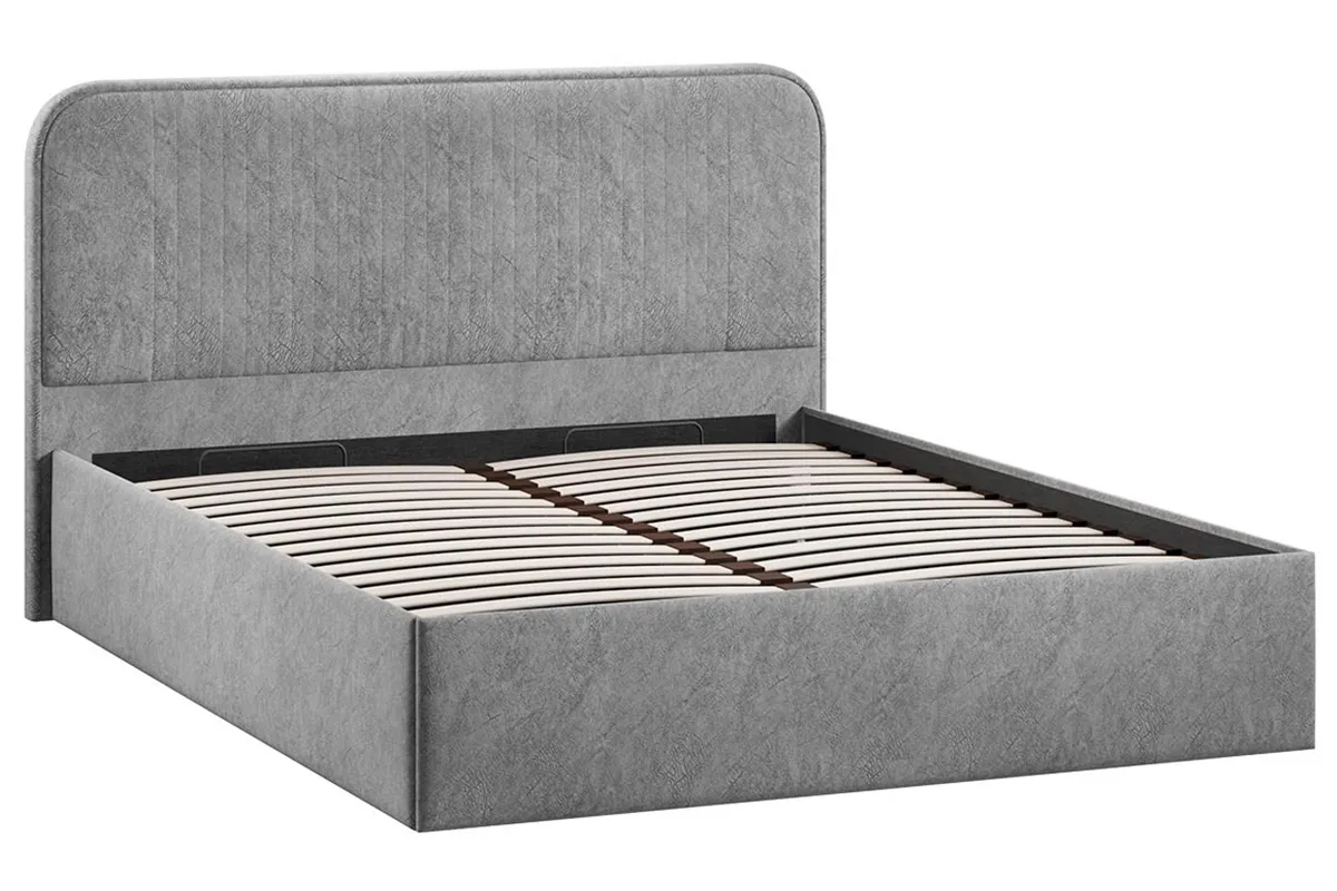 Кровать Тиффани c подъемным механизмом Тип 1 и заглушиной 180х200 (Микровелюр / Wellmart Silver) - купить в Озерце