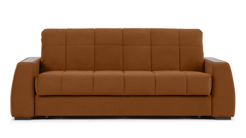 Диван - кровать Domo Pro с полками цвета ясень, стежка квадрат, ткань Casanova Desert 160x216 — в мебель-центре Озерцо