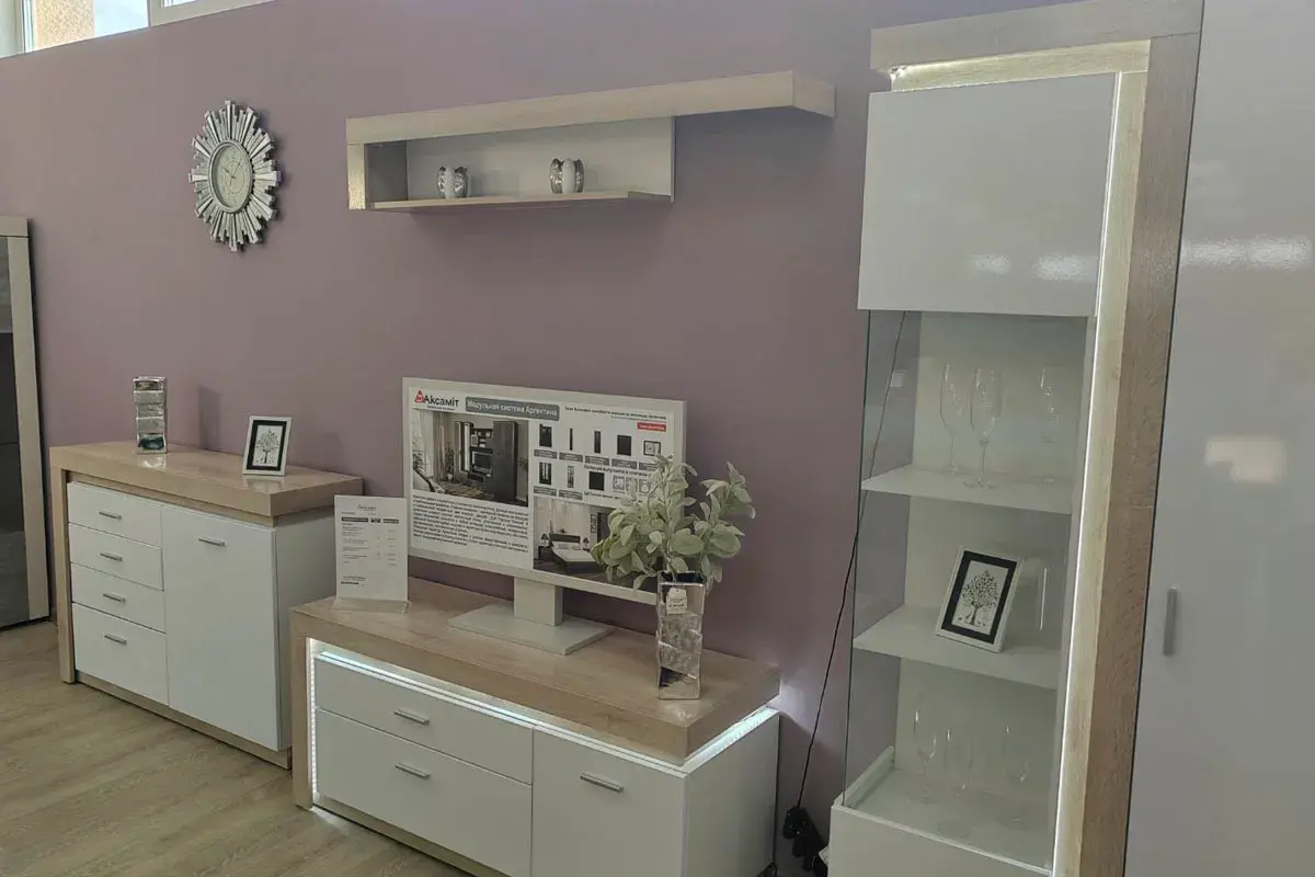 Полка навесная Люмен 4 белый снег глянец — Мебель-центр Озерцо