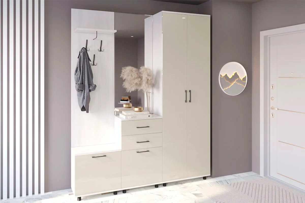 Тумба ТБ-5042-СЯ-КГ (Снежный Ясень/Кашемир Глянцевый) — Мебель-центр Озерцо