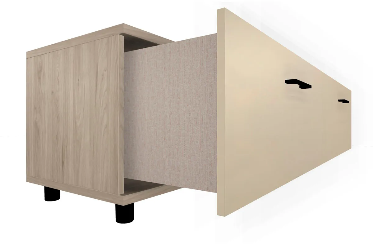 Тумба ТБ-5039-ГС-КГ (Гикори Джексон Светлый/Кашемир Глянцевый) — Мебель-центр Озерцо