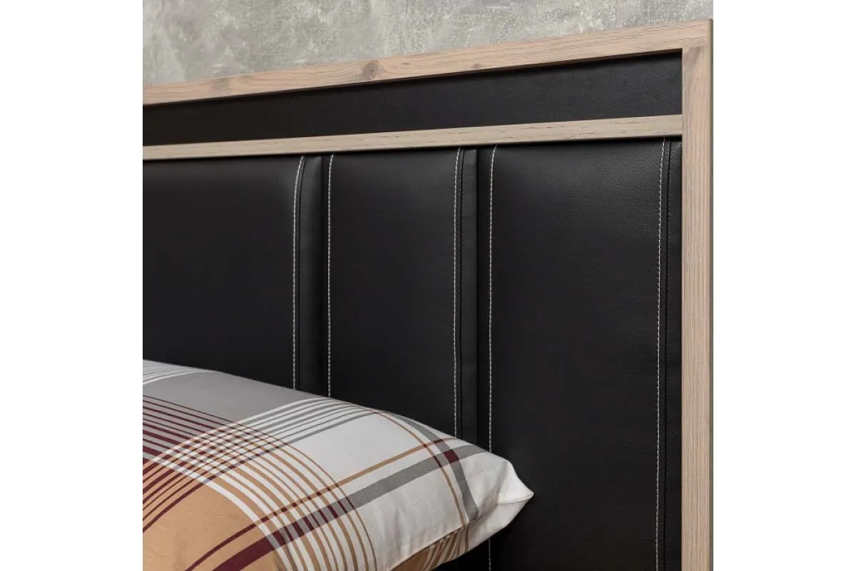 Кровать Nature Люкс 306 без основания 180х200 (Гаскон Пайн/Чёрный) - купить в Озерце