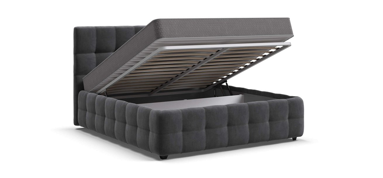 Кровать Босс 160*200 Про велюр Monolit серая - купить в Озерце