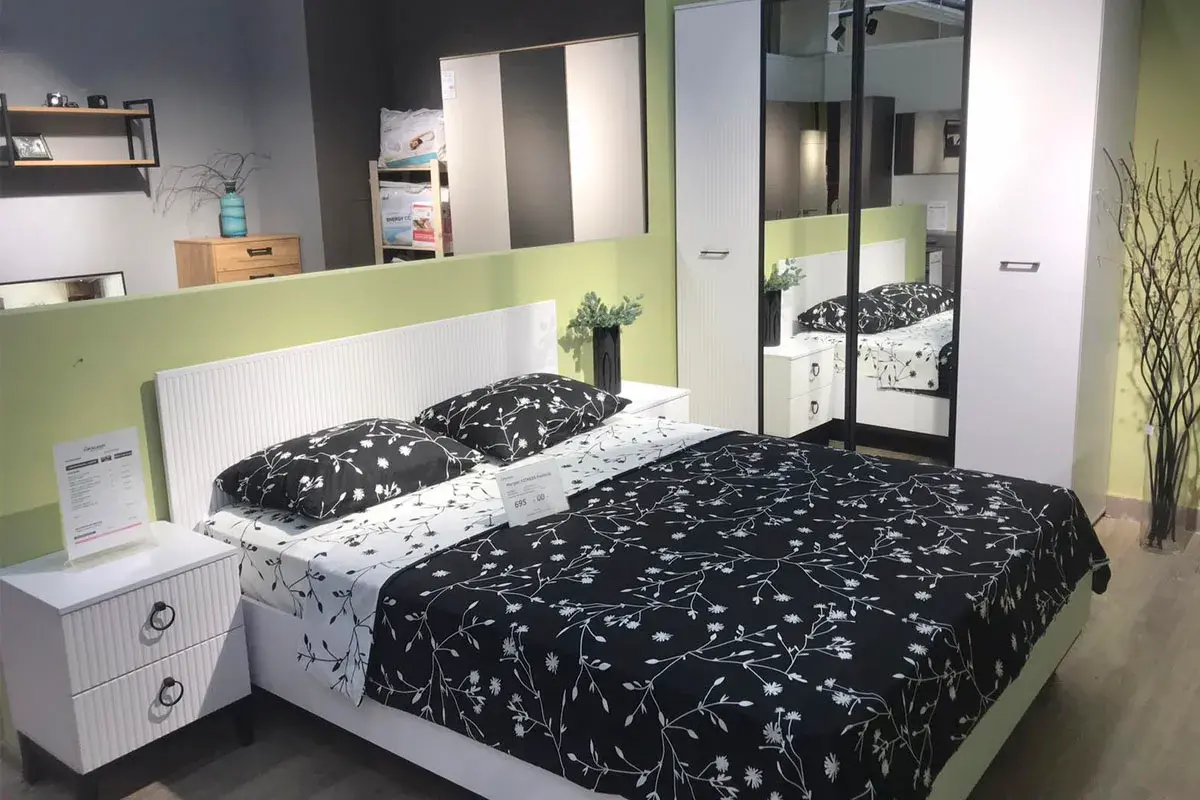 Тумба прикроватная Шарлиз (Белое сияние/Белый снег) — Мебель-центр Озерцо