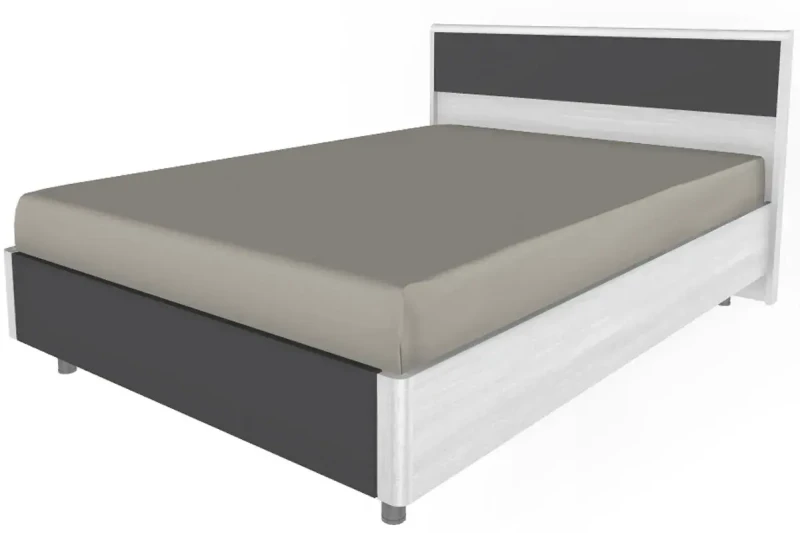 Кровать КР-5002-СЯ-АМ (Снежный Ясень/Антрацит Матовый) - купить в Озерце