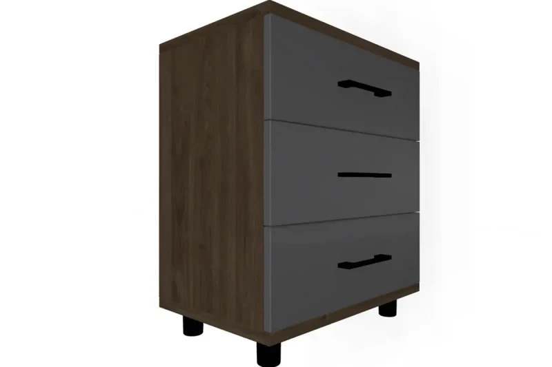 Тумба ТБ-5024-ГТ-АМ (Гикори Джексон Темный/Антрацит Матовый) — Мебель-центр Озерцо