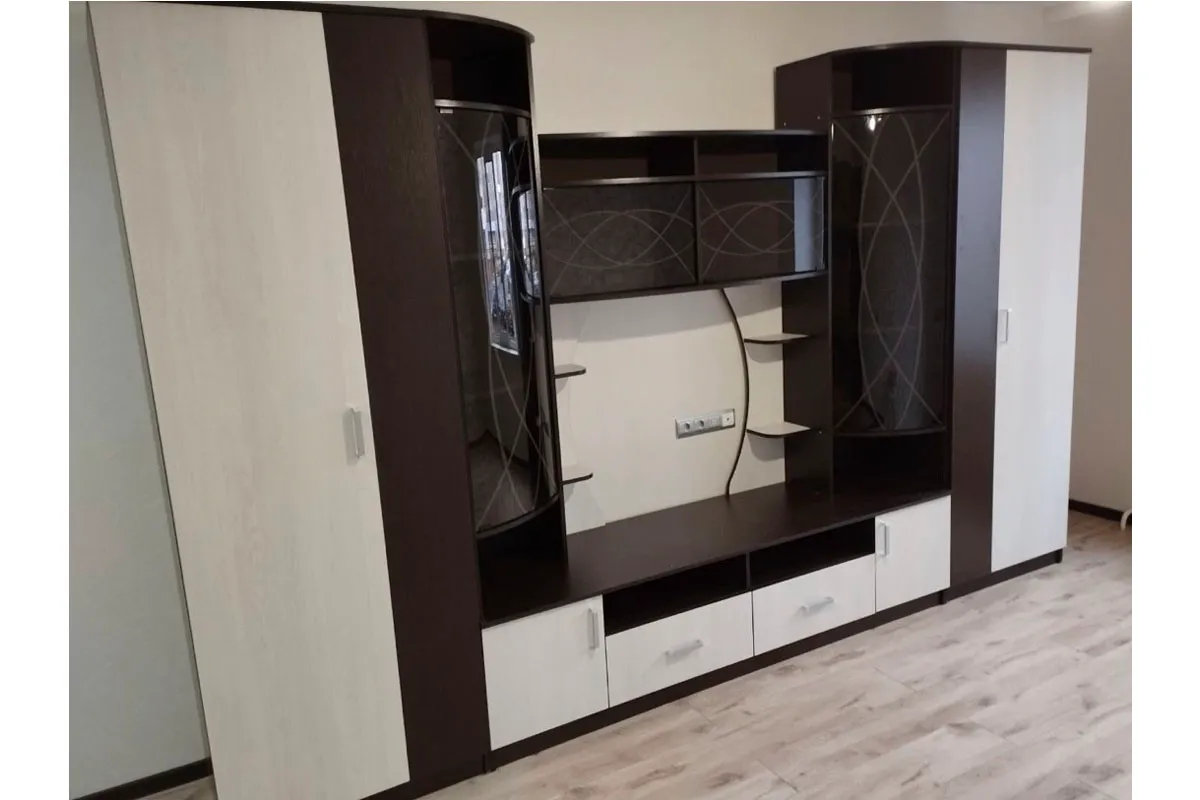 Гостиная ЦРК.ПЛР.01 Палермо-1 (Анкор темный/Анкор белый) — Мебель-центр Озерцо