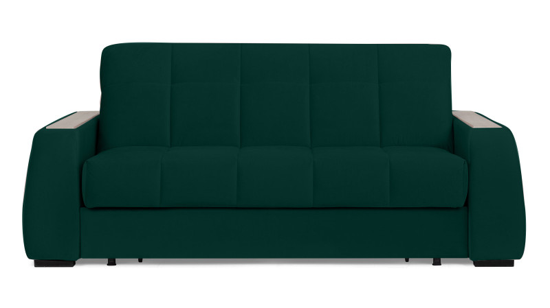 Диван - кровать Domo Pro с накладкой цвета ясень, стежка квадрат, ткань Sky Velvet 42 140x216 — в мебель-центре Озерцо