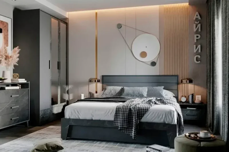 Спальня Айрис комплектация 2 (Антрацит/Креатель) - купить в Озерце