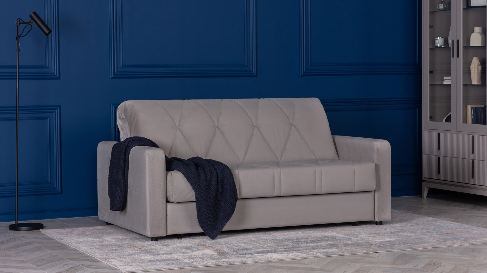 Диван - кровать Domo Pro стежка ромб, ткань Casanova Grey 140x216 — купить в Озерце