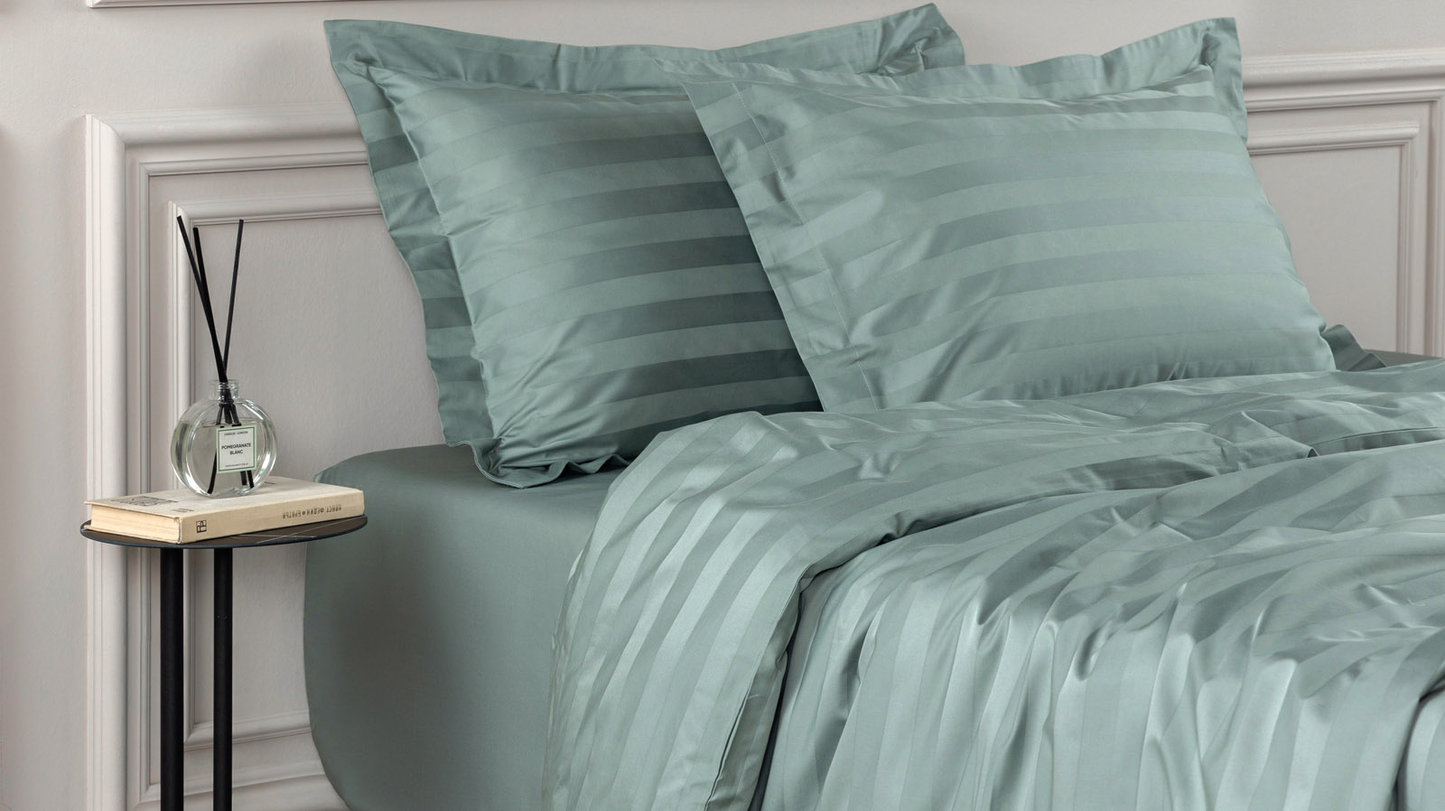 Постельное белье Askona Comfort Stripe 2.0 (евро), цвет: Мята 200x220, без простыни в мебель-центре Озерцо