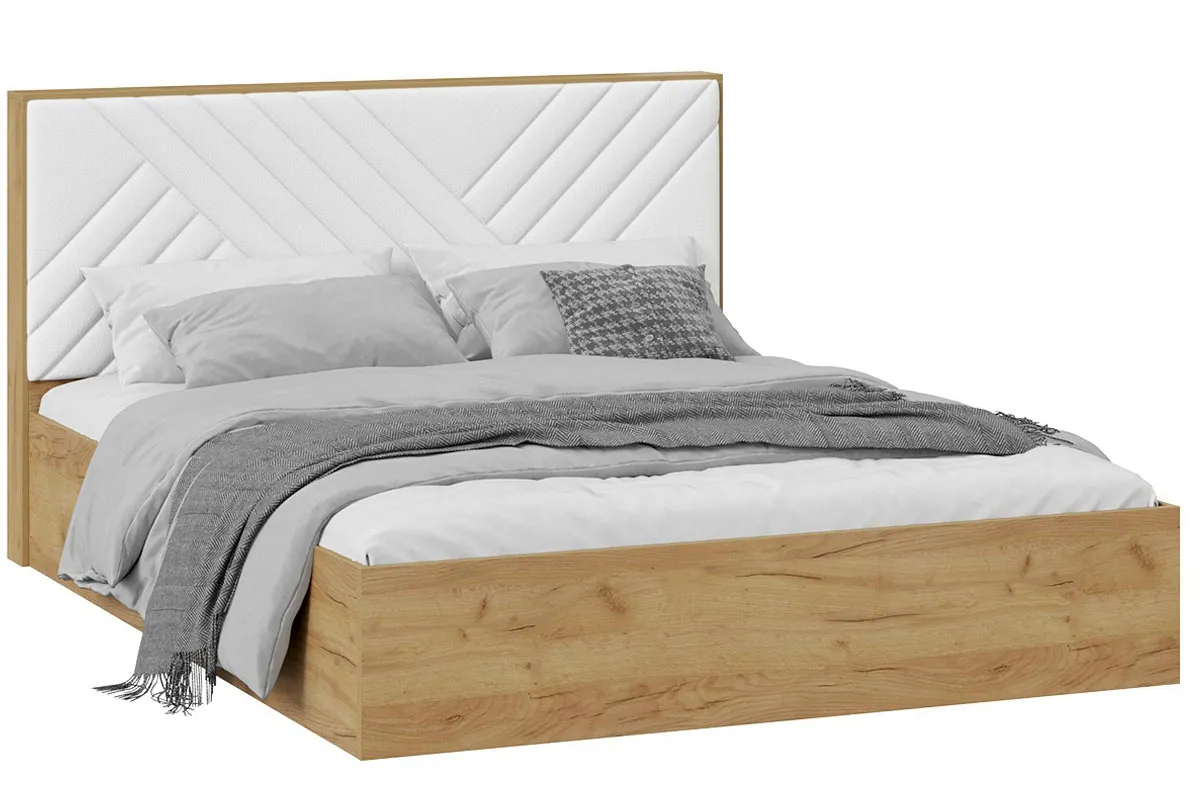 Кровать универсальная Хилтон Тип 1 с ПМ 160х200 (Дуб крафт золотой/Белый) - купить в Озерце
