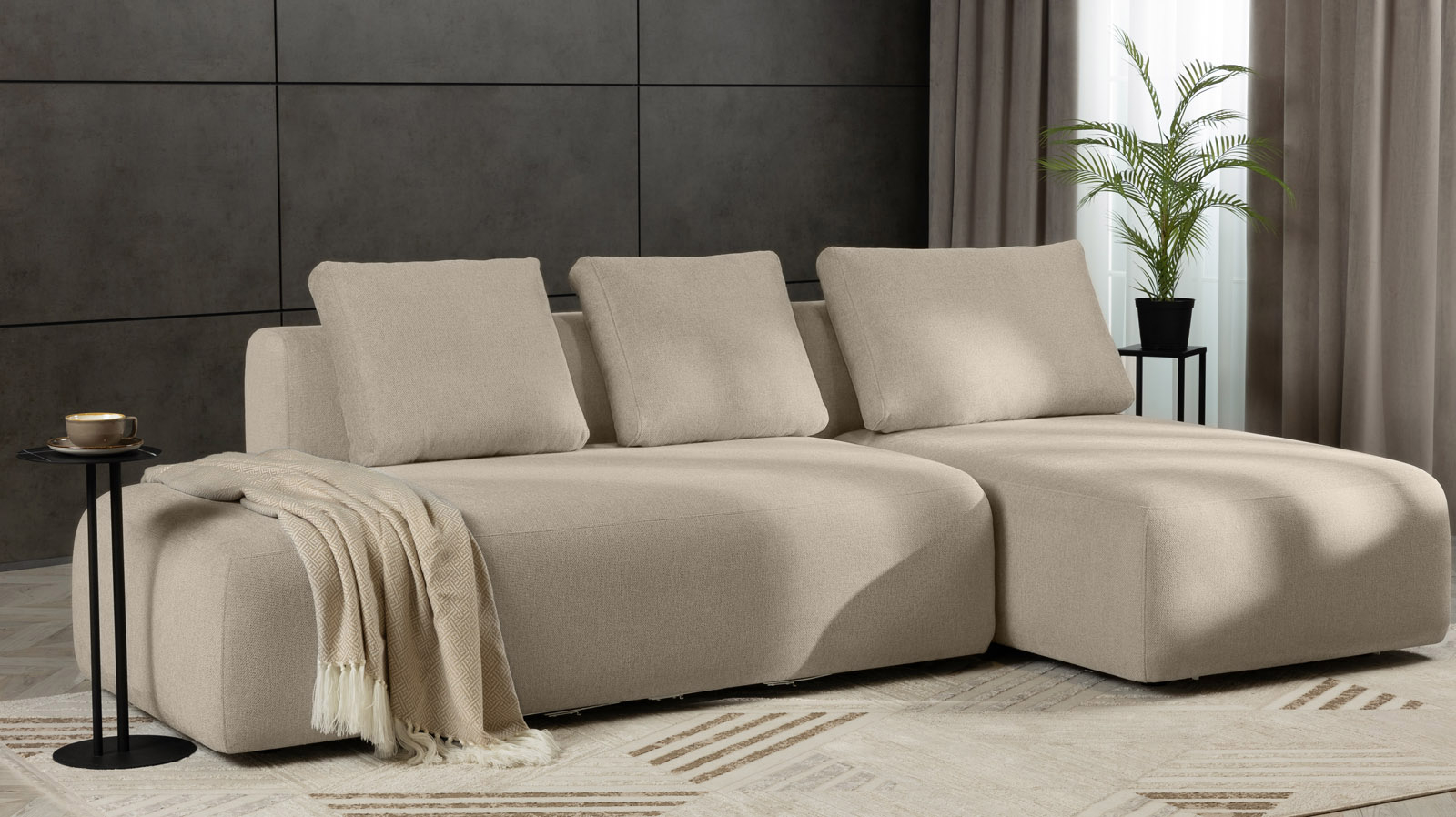 Диван модульный 2-секционный Molto 170+125 ткань Forte 03 147x258 — купить в Озерце