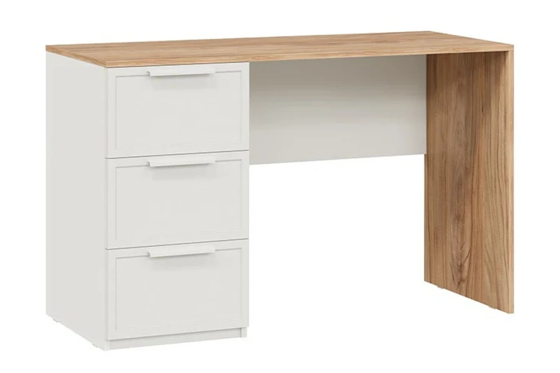 Стол письменный Стелла Тип 1 (Белый  Холст/Белый Жемчуг/Яблоня Беллуно) — Мебель-центр Озерцо