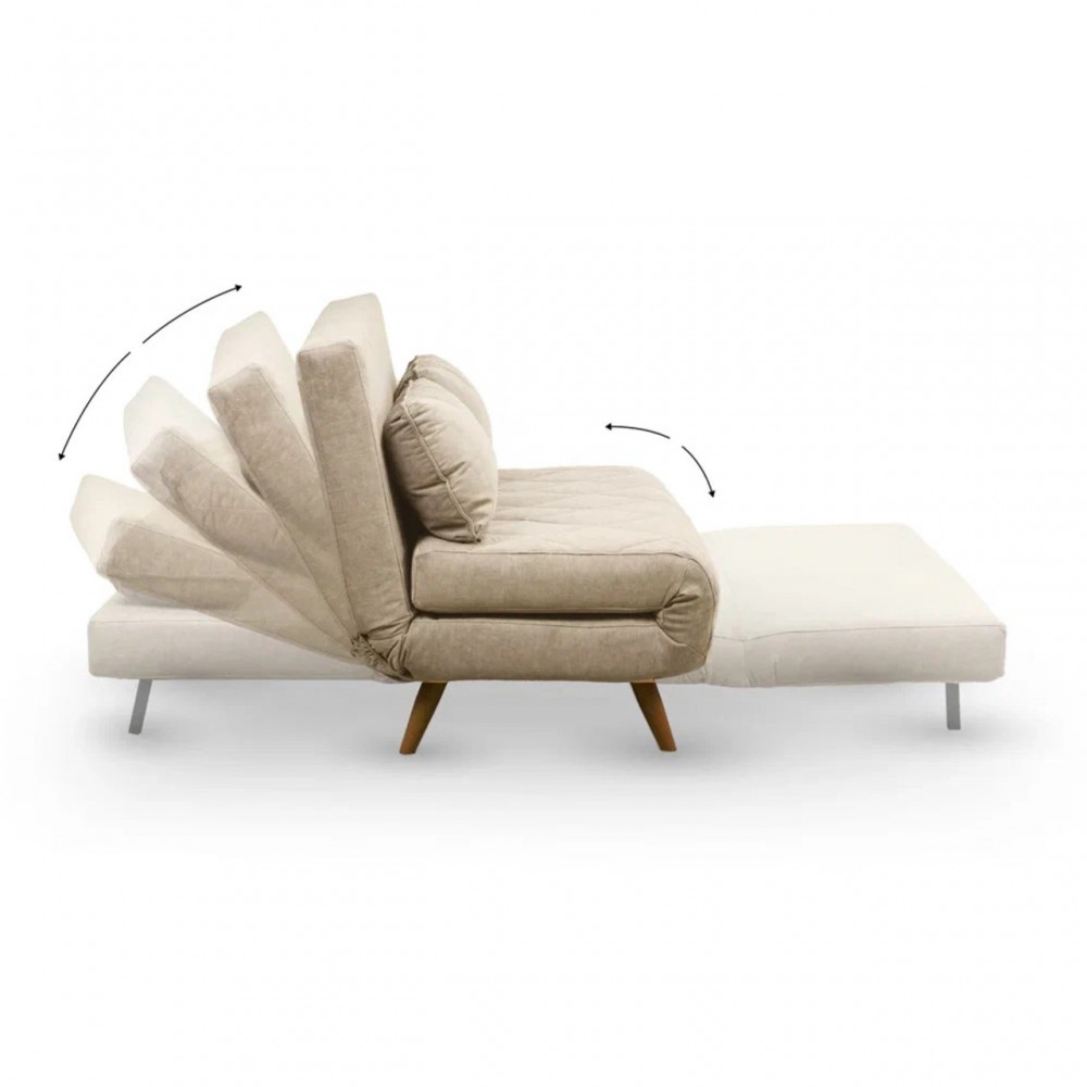 Кресло раскладное DOMM Scandy 120 синий, ноги бежевые — купить в Озерце