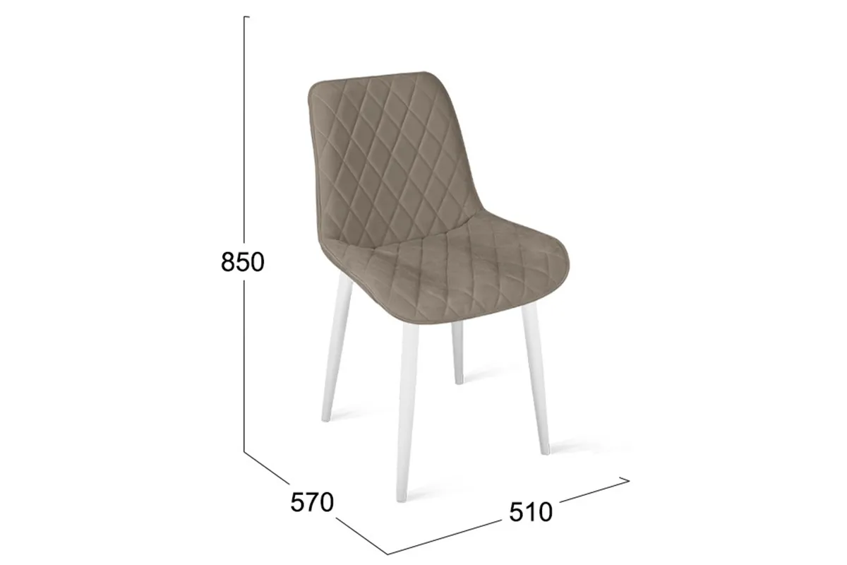 Стул Oscar (Белый Муар / Велюр L003 Бежевый) - купить в Озерце