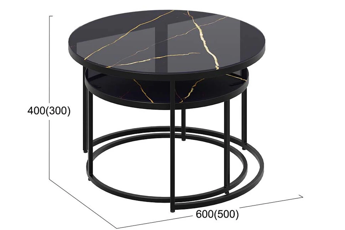 Стол журнальный Вега (Черный/Стекло Черный золото) — Мебель-центр Озерцо