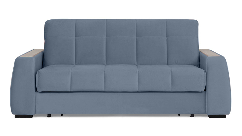 Диван - кровать Domo Pro с накладкой цвета ясень, стежка квадрат, ткань Casanova Ice 140x216 — в мебель-центре Озерцо